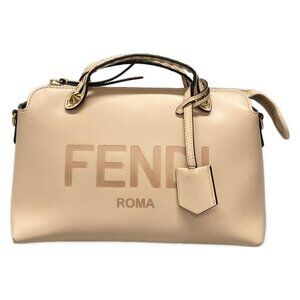 Auth FENDI By The Way 8BL146 Pink Beige Leather - Handbag